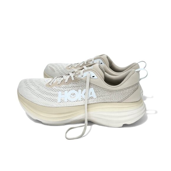 HOKA Bondi 8 Supportive Sand / Eggnog Cream Running Shoes 1123202 SSEG Men’s 12 - Picture 7 of 12